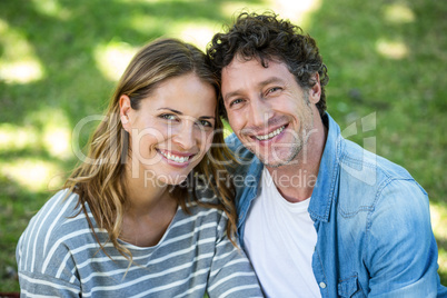 Couple sitting on the lawn