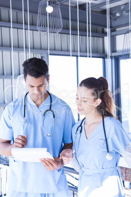 Medical team talking at the hospital