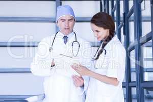 Doctors checking a medical report