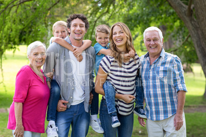 Family being in the garden