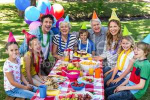 Happy family celebrating a birthday