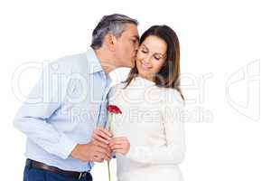 Lovely couple holding flower