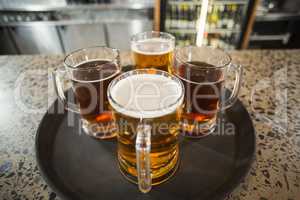 Four glasses of beer