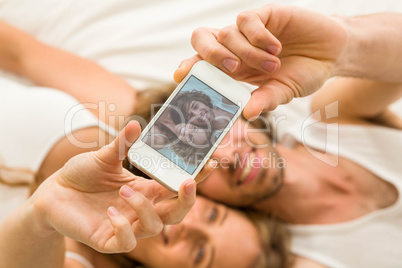 Cute couple taking a selfie