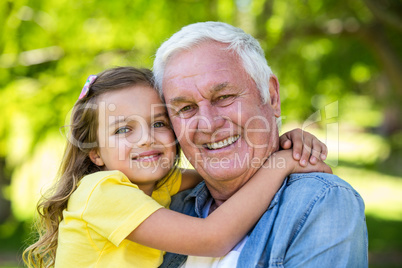 Girl with her grandfather