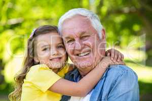 Girl with her grandfather