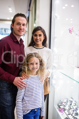 Portrait family in shopping mall