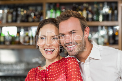 A couple in a bar