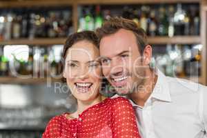 A couple in a bar