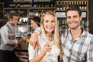 Couple smiling at camera