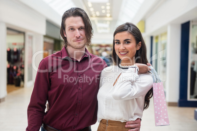 Portrait of couple in mall