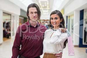 Portrait of couple in mall