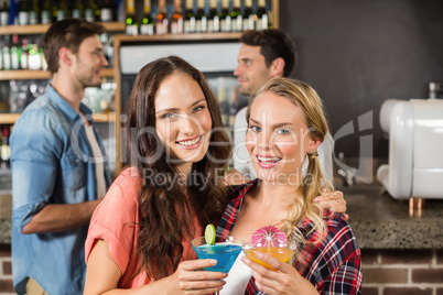 Women toasting in front
