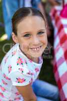 Smiling little girl at birthday party