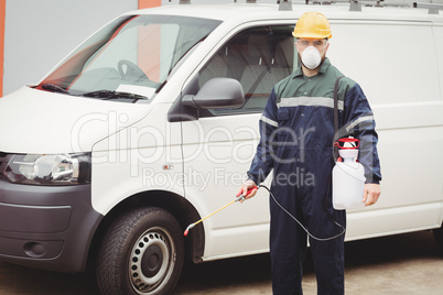 Handyman with insecticide