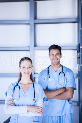 Doctors standing together with arms crossed