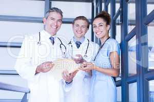 Portrait of medical team smiling at camera