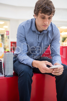 Man using mobile phone