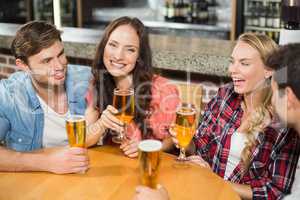 Friends drinking beer