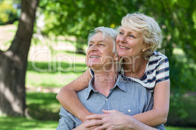 Senior couple embracing