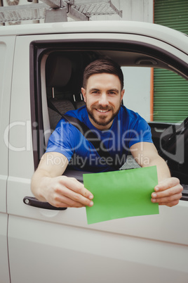 Man sitting in his van