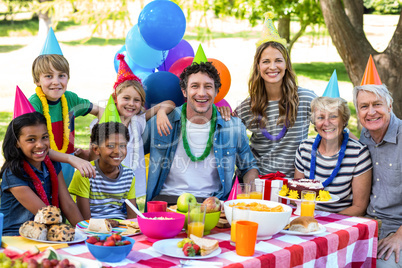 Happy family celebrating a birthday