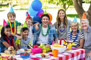 Happy family celebrating a birthday