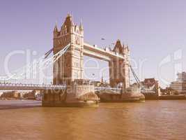 Retro looking Tower Bridge in London