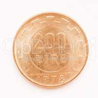 Italian lira coin vintage