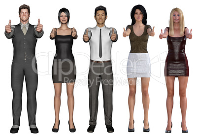 Business People Showing Thumbs Up