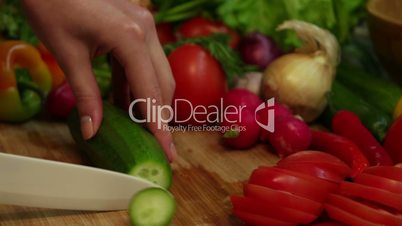 Cutting Vegetables in the Kitchen