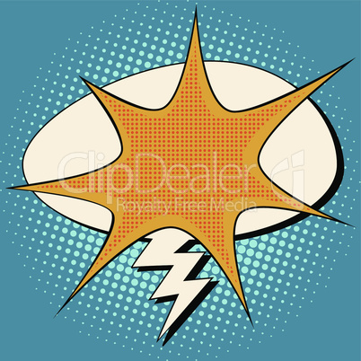 explosion and lightning comic bubble retro background for text