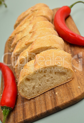 Baguette with chilies