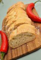 Baguette with chilies