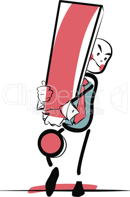 Businessman with an exclamation point color vector