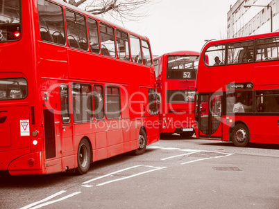 Retro look Red Bus in London