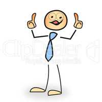 Stick figure holds for consent thumbs up