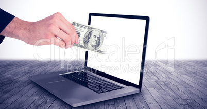 Composite image of hand of businessman holding tweezers Composite image of hand of businessman holding tweezers