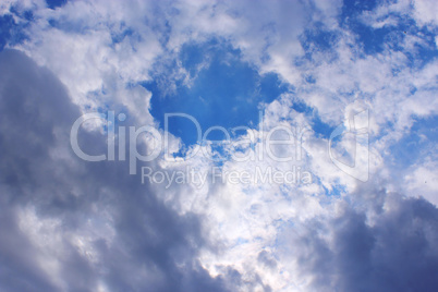 white clouds on blue sky