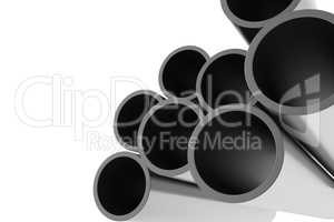 Steel Pipes on a white background.