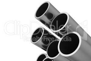 Steel Pipes on a white background.