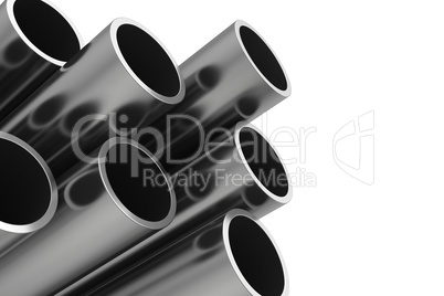 Steel Pipes on a white background.