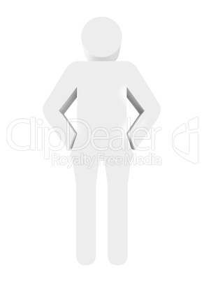 Icon business man on a white background. 3d render