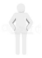 Icon business man on a white background. 3d render