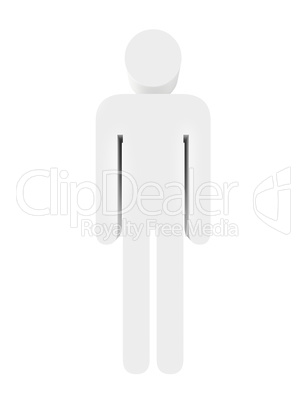 Icon man on a white background. 3d render