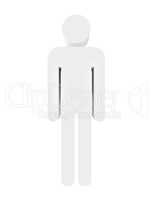 Icon man on a white background. 3d render