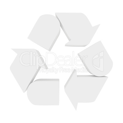 Recycling Icon on white background. 3d render