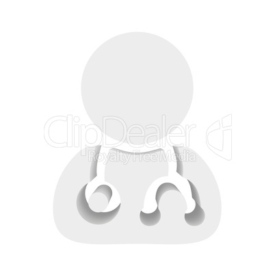 Icon man doctor on a white background. 3d render