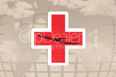 Composite image of red cross