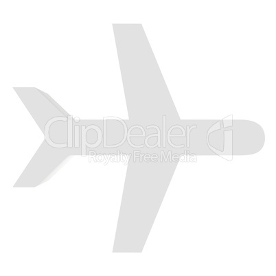 Airplane isolated on white background. 3d rendering close-up